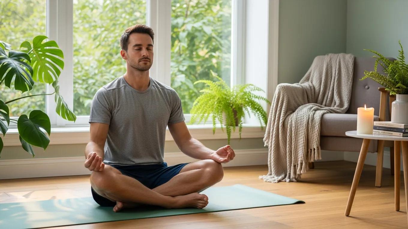 Athlete practicing mindfulness techniques for mental wellness during injury recovery